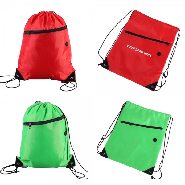 Zipper Drawstring Backpack