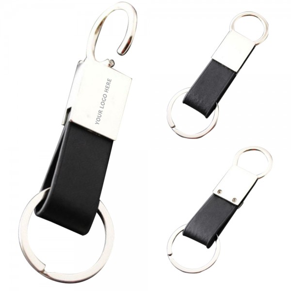 Metal Leather Keychain 
